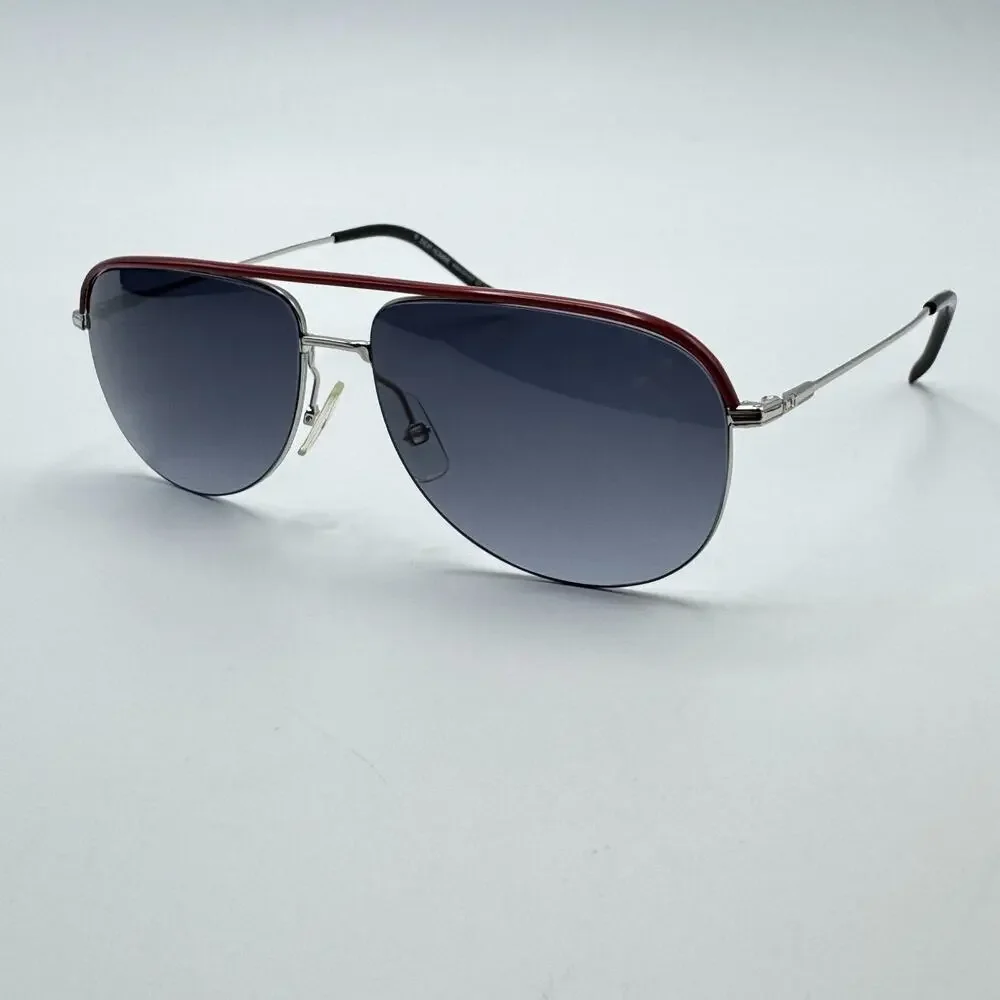 Dior Homme Sunglasses Dior0147S 010JJ Palladium Black Red Aviator Gradient Lens